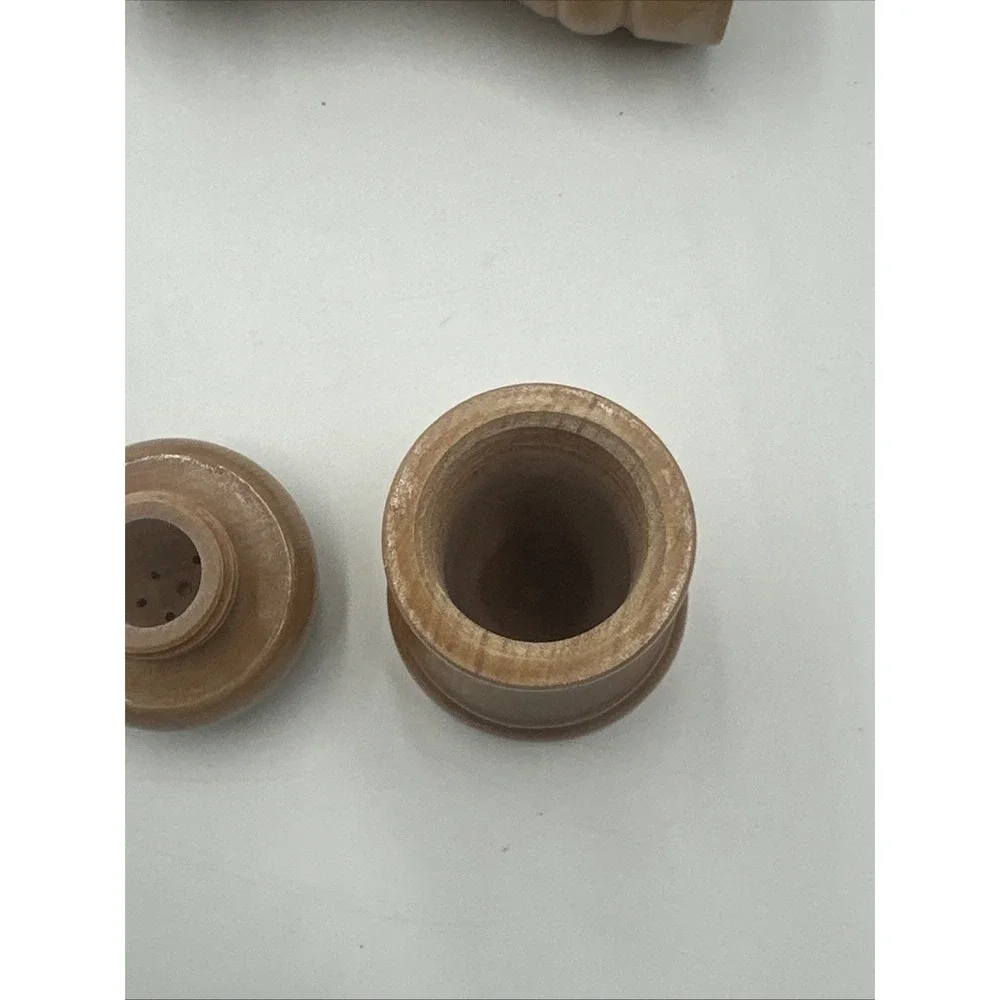 Vintage Wood Salt & Pepper Shakers Set 4
